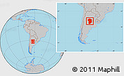 Gray Location Map of Cordoba, within the entire country