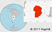 Gray Location Map of Cordoba, highlighted country
