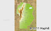 Physical Map of Cordoba, satellite outside