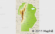 Physical Map of Cordoba, shaded relief outside