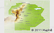 Physical Panoramic Map of Cordoba, lighten