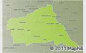 Physical 3D Map of Rio Segundo, semi-desaturated