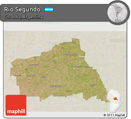 Satellite 3D Map of Rio Segundo, lighten