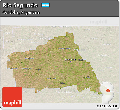 Satellite 3D Map of Rio Segundo, lighten