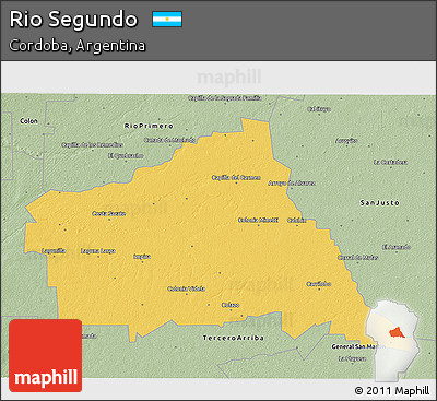 Savanna Style 3D Map of Rio Segundo