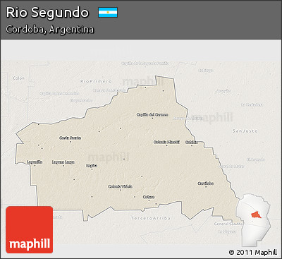 Shaded Relief 3D Map of Rio Segundo, lighten