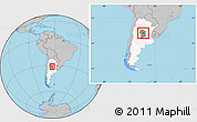 Gray Location Map of Rio Segundo, highlighted country, highlighted parent region, within the entire country