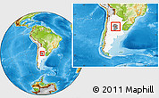 Physical Location Map of Rio Segundo, highlighted country, highlighted parent region, within the entire country