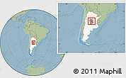 Savanna Style Location Map of Rio Segundo, highlighted country, highlighted parent region, within the entire country, hill shading