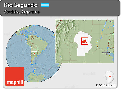 Savanna Style Location Map of Rio Segundo, highlighted parent region, hill shading