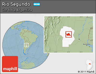 Savanna Style Location Map of Rio Segundo, highlighted parent region, hill shading