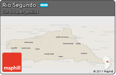 Shaded Relief Panoramic Map of Rio Segundo, lighten