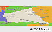 Shaded Relief Panoramic Map of Rio Segundo, political outside