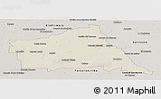 Shaded Relief Panoramic Map of Rio Segundo, semi-desaturated