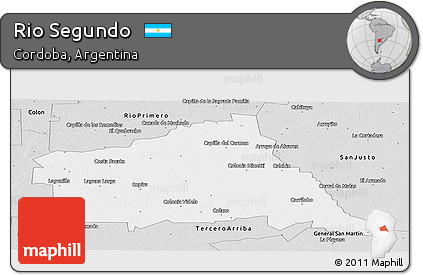 Silver Style Panoramic Map of Rio Segundo