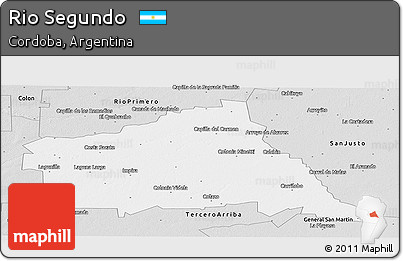 Silver Style Panoramic Map of Rio Segundo
