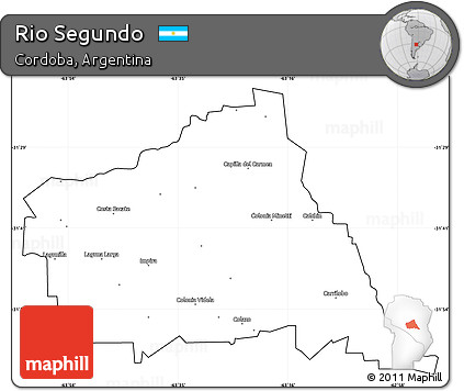 Blank Simple Map of Rio Segundo, cropped outside