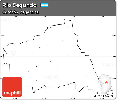 Blank Simple Map of Rio Segundo, cropped outside, no labels