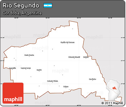 Classic Style Simple Map of Rio Segundo, cropped outside