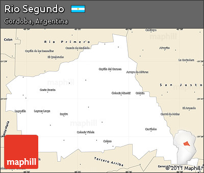 Classic Style Simple Map of Rio Segundo