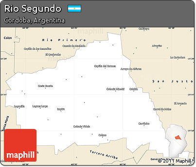 Classic Style Simple Map of Rio Segundo