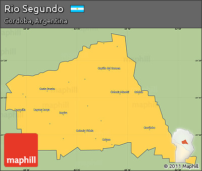 Savanna Style Simple Map of Rio Segundo, cropped outside