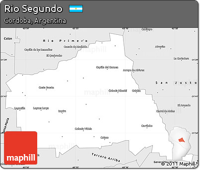 Silver Style Simple Map of Rio Segundo