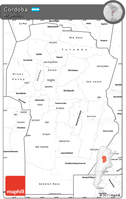 Blank Simple Map of Cordoba