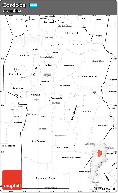 Blank Simple Map of Cordoba