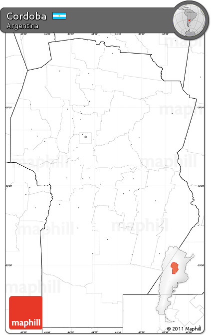 Blank Simple Map of Cordoba, no labels