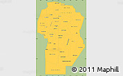 Savanna Style Simple Map of Cordoba, single color outside