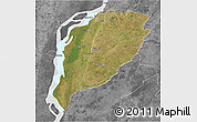 Satellite 3D Map of Goya, desaturated