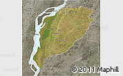 Satellite 3D Map of Goya, semi-desaturated