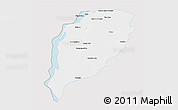 Silver Style 3D Map of Goya, single color outside