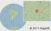 Savanna Style Location Map of Goya, hill shading