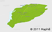 Physical Panoramic Map of Goya, single color outside