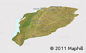 Satellite Panoramic Map of Goya, cropped outside