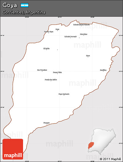 Classic Style Simple Map of Goya, cropped outside
