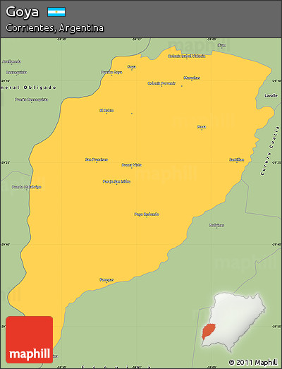 Savanna Style Simple Map of Goya