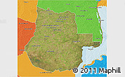 Satellite 3D Map of Gualeguaychu, political outside