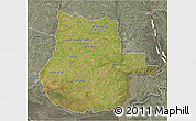 Satellite 3D Map of Gualeguaychu, semi-desaturated