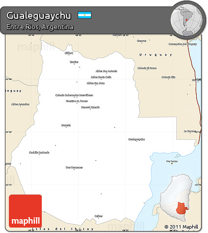Classic Style Simple Map of Gualeguaychu