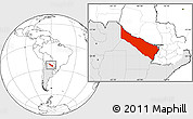 Blank Location Map of Formosa, highlighted country