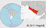 Gray Location Map of Formosa, highlighted country