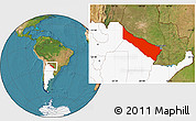 Satellite Location Map of Formosa, highlighted country