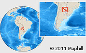 Shaded Relief Location Map of Formosa, within the entire country