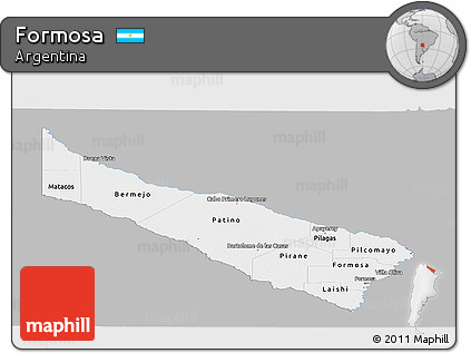 Gray Panoramic Map of Formosa, single color outside