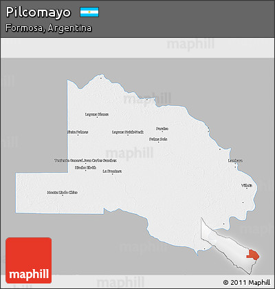 Gray 3D Map of Pilcomayo, single color outside