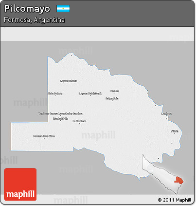 Gray 3D Map of Pilcomayo, single color outside