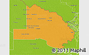 Political 3D Map of Pilcomayo, physical outside